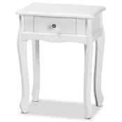 Baxton Studio Peterson Classic and Traditional White Finished Wood 1-Drawer Nightstand